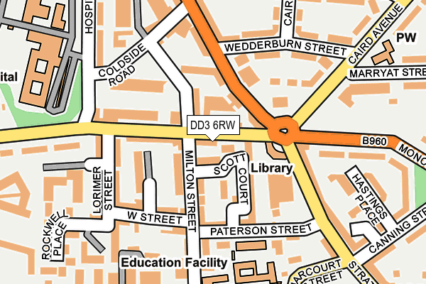 DD3 6RW map - OS OpenMap – Local (Ordnance Survey)