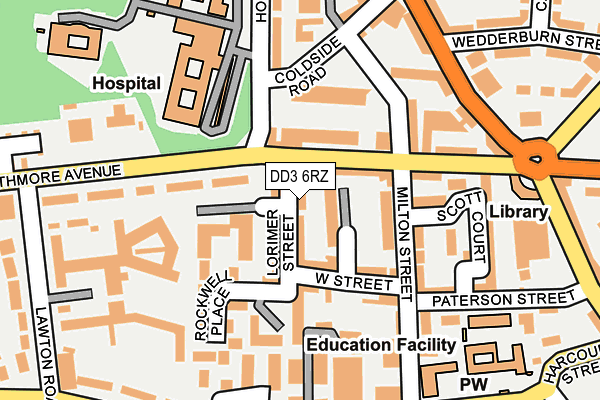 DD3 6RZ map - OS OpenMap – Local (Ordnance Survey)