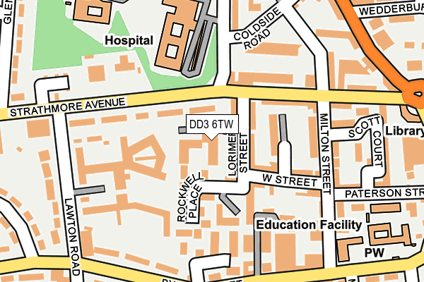 DD3 6TW map - OS OpenMap – Local (Ordnance Survey)