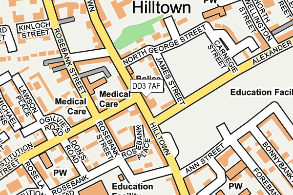 DD3 7AF map - OS OpenMap – Local (Ordnance Survey)