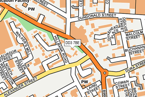 DD3 7BE map - OS OpenMap – Local (Ordnance Survey)