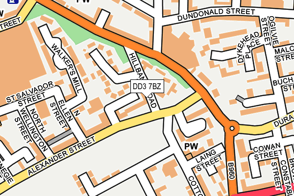 DD3 7BZ map - OS OpenMap – Local (Ordnance Survey)