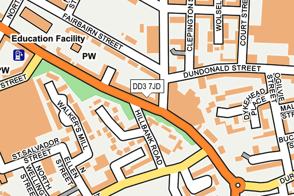 DD3 7JD map - OS OpenMap – Local (Ordnance Survey)