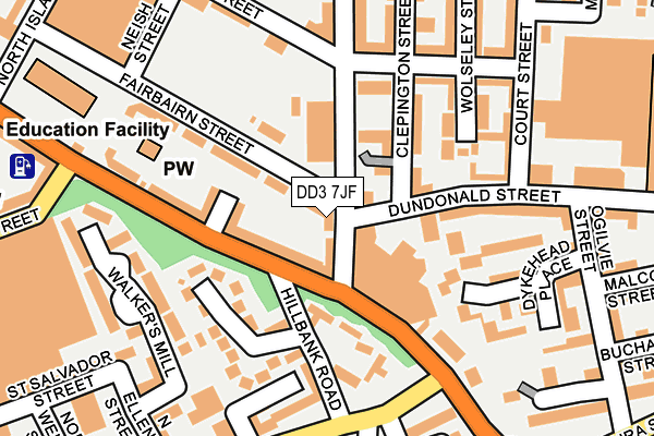 DD3 7JF map - OS OpenMap – Local (Ordnance Survey)