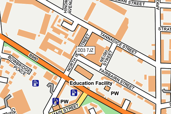 DD3 7JZ map - OS OpenMap – Local (Ordnance Survey)