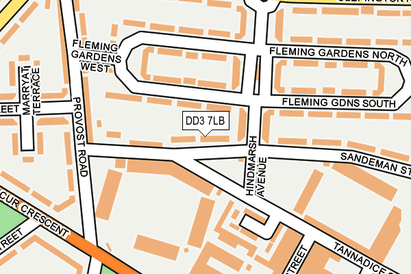 DD3 7LB map - OS OpenMap – Local (Ordnance Survey)