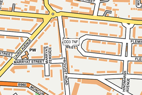 DD3 7NF map - OS OpenMap – Local (Ordnance Survey)