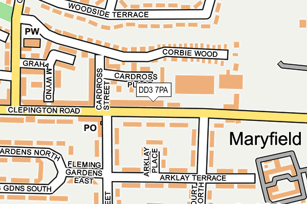 DD3 7PA map - OS OpenMap – Local (Ordnance Survey)