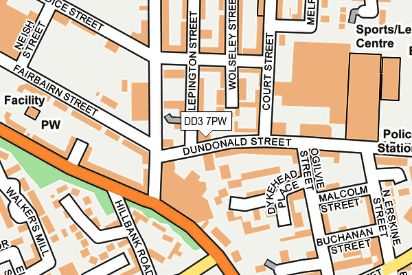 DD3 7PW map - OS OpenMap – Local (Ordnance Survey)