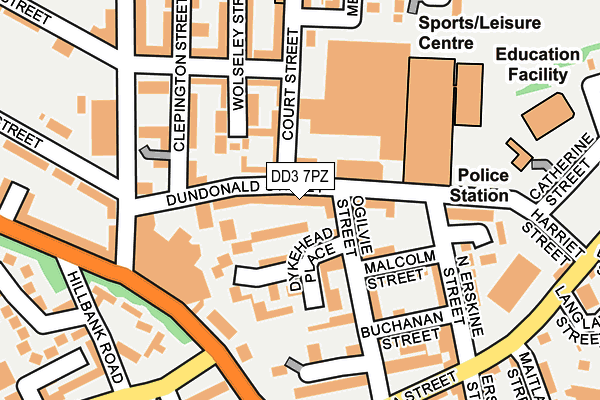 DD3 7PZ map - OS OpenMap – Local (Ordnance Survey)
