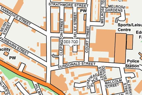 DD3 7QD map - OS OpenMap – Local (Ordnance Survey)