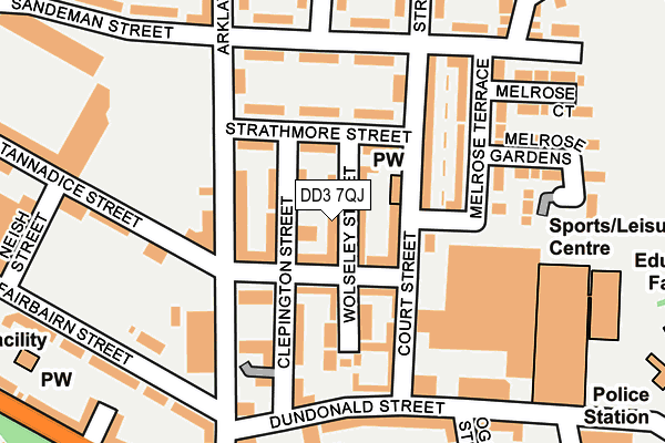 DD3 7QJ map - OS OpenMap – Local (Ordnance Survey)