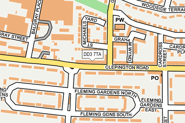 DD3 7TA map - OS OpenMap – Local (Ordnance Survey)