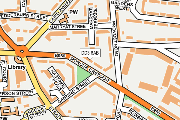 DD3 8AB map - OS OpenMap – Local (Ordnance Survey)