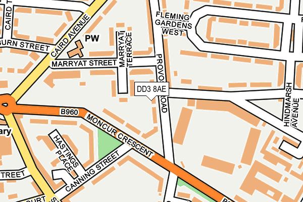 DD3 8AE map - OS OpenMap – Local (Ordnance Survey)