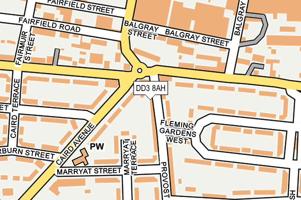 DD3 8AH map - OS OpenMap – Local (Ordnance Survey)