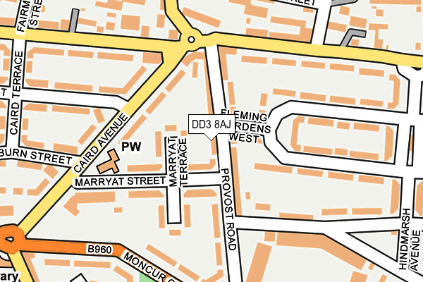 DD3 8AJ map - OS OpenMap – Local (Ordnance Survey)
