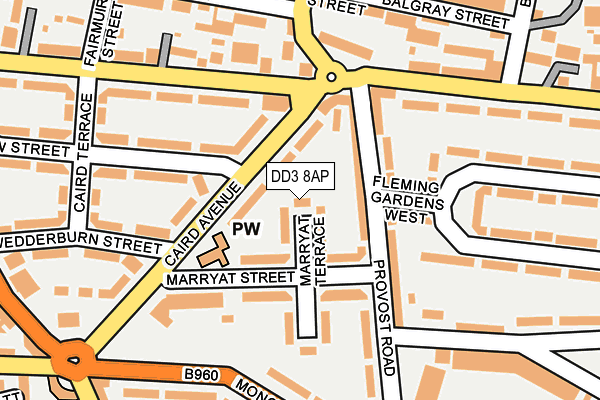 DD3 8AP map - OS OpenMap – Local (Ordnance Survey)
