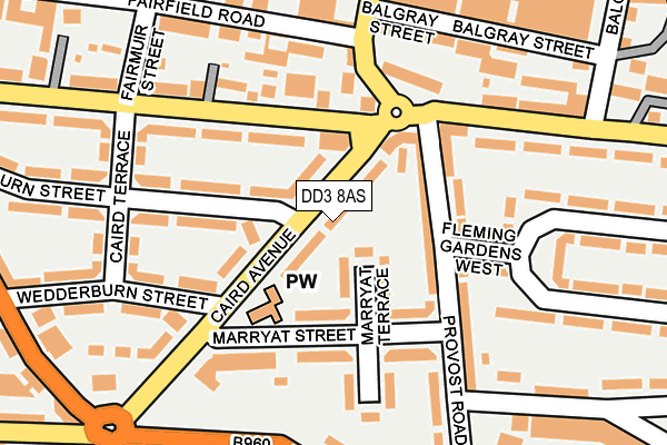 DD3 8AS map - OS OpenMap – Local (Ordnance Survey)