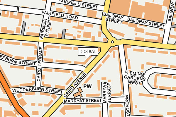DD3 8AT map - OS OpenMap – Local (Ordnance Survey)
