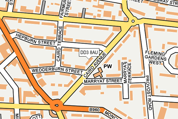 DD3 8AU map - OS OpenMap – Local (Ordnance Survey)
