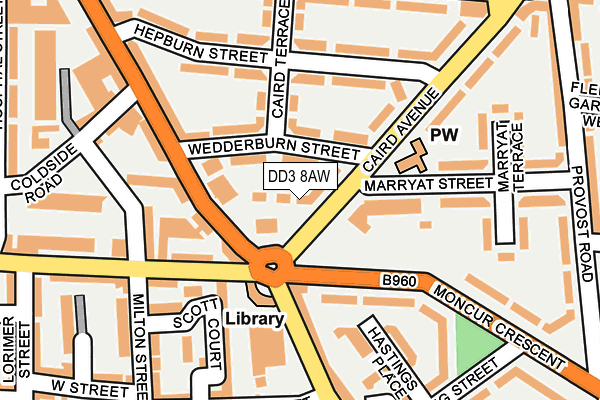 DD3 8AW map - OS OpenMap – Local (Ordnance Survey)