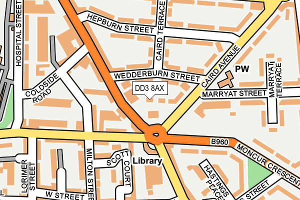 DD3 8AX map - OS OpenMap – Local (Ordnance Survey)