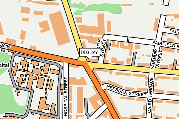 DD3 8AY map - OS OpenMap – Local (Ordnance Survey)