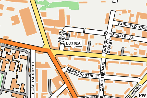 DD3 8BA map - OS OpenMap – Local (Ordnance Survey)