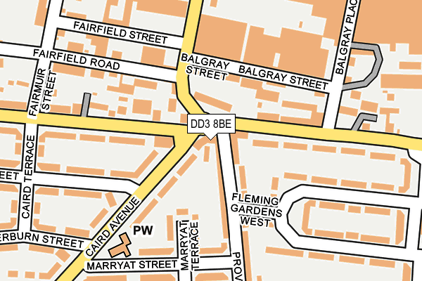 DD3 8BE map - OS OpenMap – Local (Ordnance Survey)