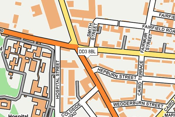 DD3 8BL map - OS OpenMap – Local (Ordnance Survey)