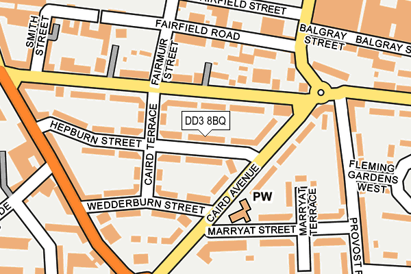 DD3 8BQ map - OS OpenMap – Local (Ordnance Survey)