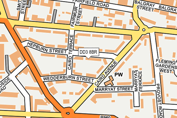 DD3 8BR map - OS OpenMap – Local (Ordnance Survey)