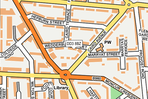 DD3 8BZ map - OS OpenMap – Local (Ordnance Survey)