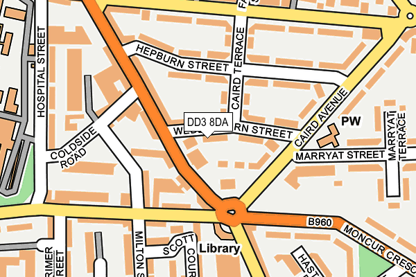 DD3 8DA map - OS OpenMap – Local (Ordnance Survey)