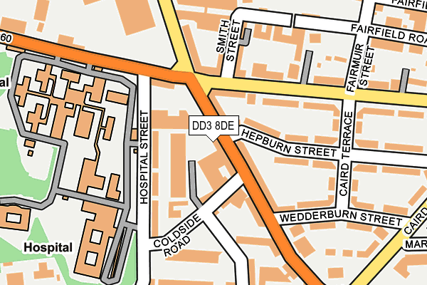 DD3 8DE map - OS OpenMap – Local (Ordnance Survey)