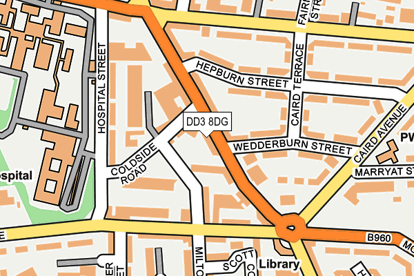 DD3 8DG map - OS OpenMap – Local (Ordnance Survey)