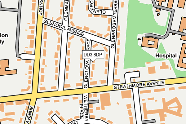 DD3 8DP map - OS OpenMap – Local (Ordnance Survey)