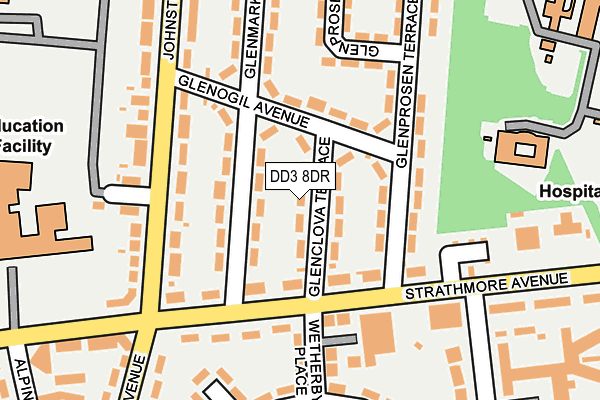 DD3 8DR map - OS OpenMap – Local (Ordnance Survey)