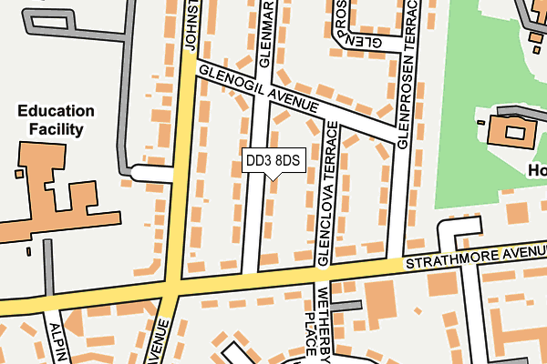 DD3 8DS map - OS OpenMap – Local (Ordnance Survey)