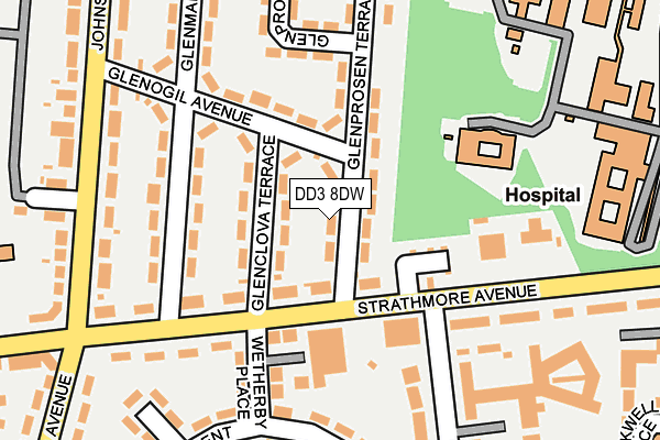 DD3 8DW map - OS OpenMap – Local (Ordnance Survey)