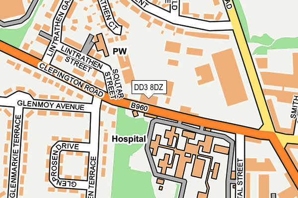 DD3 8DZ map - OS OpenMap – Local (Ordnance Survey)