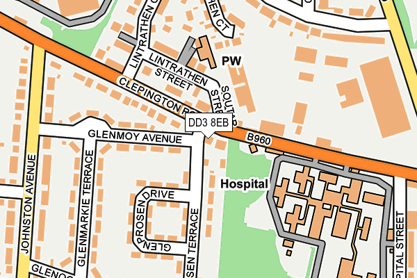 DD3 8EB map - OS OpenMap – Local (Ordnance Survey)