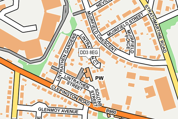 DD3 8EG map - OS OpenMap – Local (Ordnance Survey)