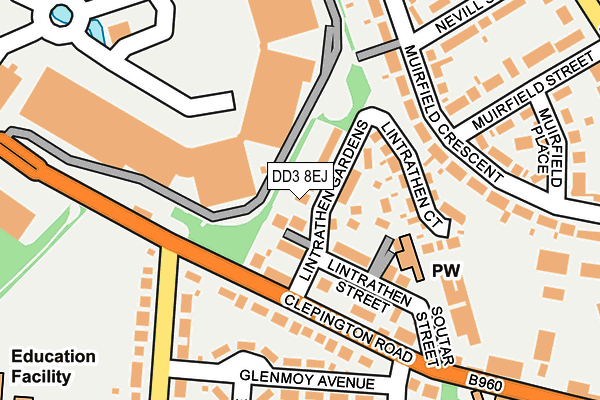 DD3 8EJ map - OS OpenMap – Local (Ordnance Survey)
