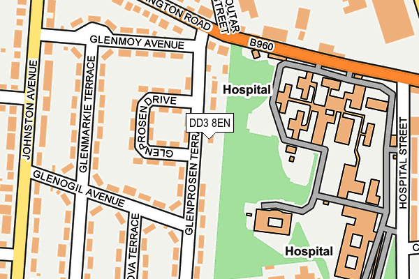 DD3 8EN map - OS OpenMap – Local (Ordnance Survey)