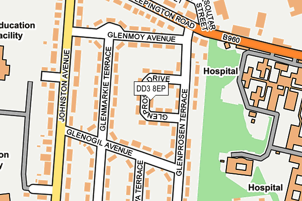 DD3 8EP map - OS OpenMap – Local (Ordnance Survey)