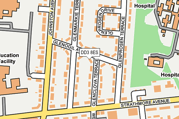 DD3 8ES map - OS OpenMap – Local (Ordnance Survey)