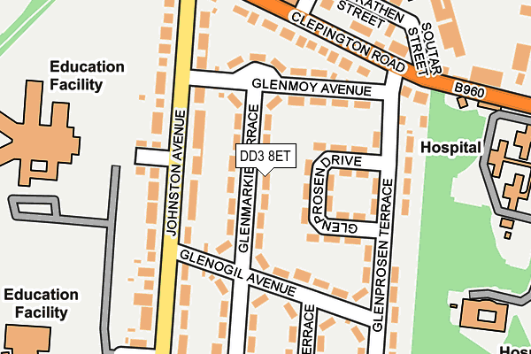 DD3 8ET map - OS OpenMap – Local (Ordnance Survey)