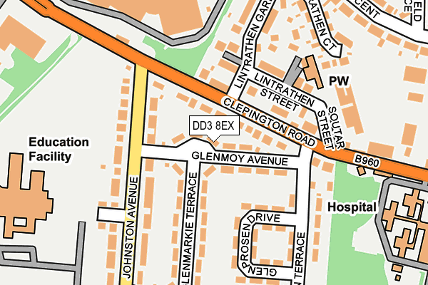DD3 8EX map - OS OpenMap – Local (Ordnance Survey)